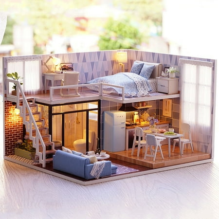 Wobythan DIY Miniature Dollhouse Kit, Tiny House Kits with Music, Handmade Craft Gift for Audults Teens Birthday Gift