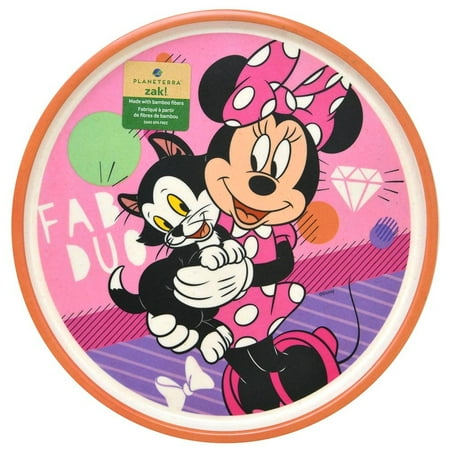 Minnie Mouse 8in Melamine Bamboo Plate With Rim-2 PCS