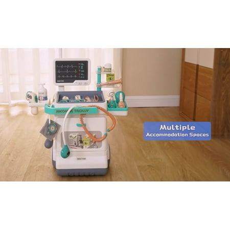 Doctor Set Plastic ABS Medical Station Toy Mobile Cart for Toddlers Age +3 by Mundo Toys