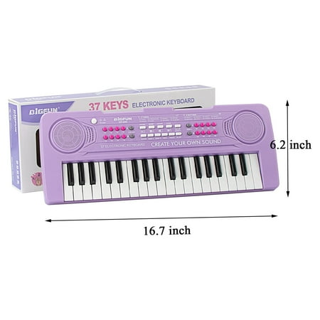 AIMEDYOU Kids Keyboard Piano, Electronic Digital Piano with Double Built-in Speaker, Microphone, Music Keyboard Early Learning Educational Toy Birthday Xmas Day Gifts for Kids (Purple)