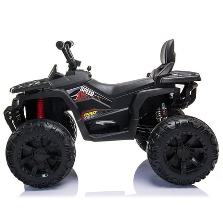 2 Seater 24V Kids Ride on Electric ATV Quad w/ 400W Powerful Engine, 9AH Large Battery Powered 4 Wheeler w/ 4 Spring Suspension Music 4.9mph Max for 3-8 Years, Black