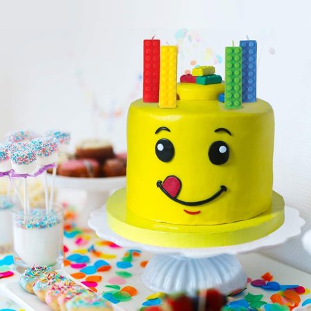 ArtCreativity Brick Candles Building Block Themed Birthday Cake, Pack of 4