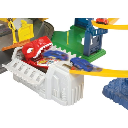 Adventure Force Ultimate Dino City Garage, Die-Cast Vehicle Playset, Multi-Color, Age 3+, 45" Length