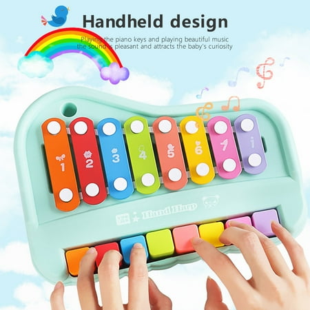 Winter Savings Clearance! SuoKom 2 In 1 Baby Piano Xylophone Toy For Toddlers 1-3 Years Old, 8 Multicolored Key Keyboard Xylophone Piano, Preschool Educational Musical Learning Instruments Toy