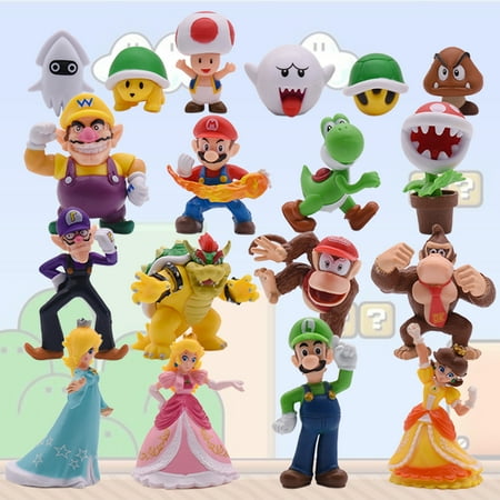 Joinfuny Joinfuny Ma-rio Brothers Figures Kids Toys Cake Toppers Collection 18pcs Playset Luigi Yoshi Model Cartoon Character Doll