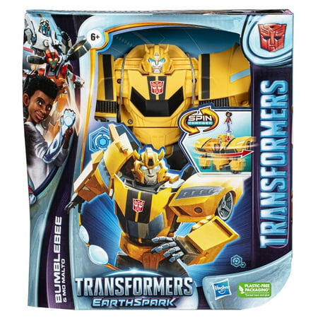 Transformers: Earthspark Bumblebee and Mo Malto Kids Toy Action Figure for Boys and Girls Ages 6 7 8 9 10 11 12 and Up