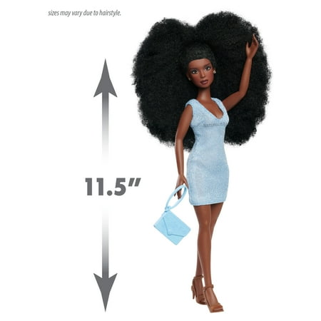 Naturalistas 11-inch Liya Fashion Doll and Accessories with 4C Textured Hair and Deep Brown Skin Tone