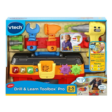 VTech Drill & Learn Toolbox™ Pro Play Construction Toys & Tools with Accessories Included, Baby and Toddler Toys