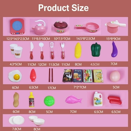 37pcs Kids Kitchen Play Set,Play Kitchen Accessories Girls Toys Ages 2 to 4 Years,Toys for Girl 3-6 Year