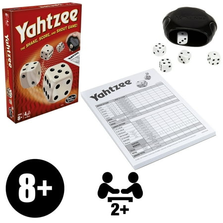 YAHTZEE Classic Kids Board Game, Family Games for 2+ Players, Shaker and Dice, Christmas Gifts for Kids, Ages 8+