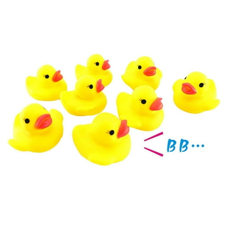 20pcs Cute Mini Yellow Rubber Bathing Floating Ducky Baby Shower Toys