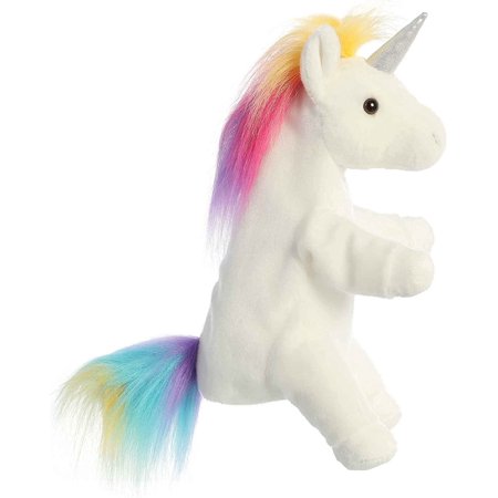 Aurora - Medium Multicolor Hand Puppet - 12" Unicorn - Interactive Stuffed Animal