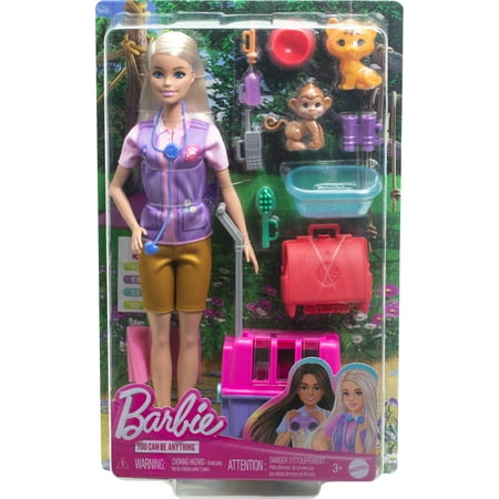 Barbie Animal Rescue & Recovery Playset with Blonde Doll, 2 Animal Figures & Accessories