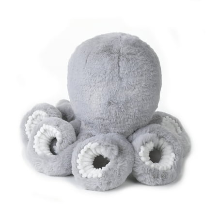 Lambs & Ivy Ocean Blue Plush Gray Octopus Stuffed Animal Toy - Inky