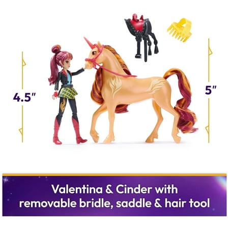 Unicorn Academy, Valentina & Cinder with 2 Riding Accessories, Toys for Girls Ages 4+