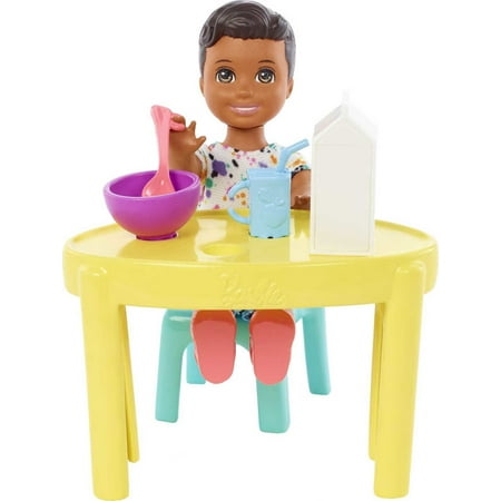 Barbie Skipper Babysitters Inc Feeding-time Doll, Table, Chairs & Accessories