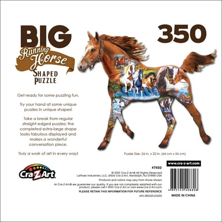 Cra-Z-Art Big Shaped 350-Piece Running Horse Jigsaw Puzzle