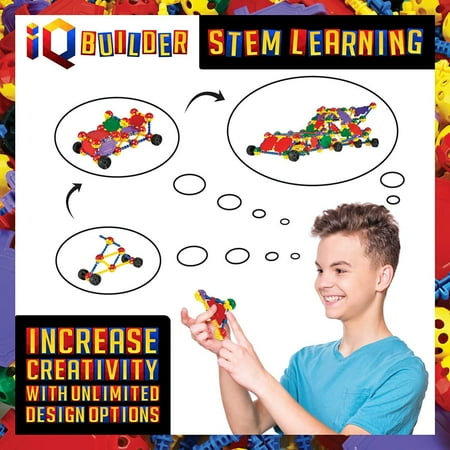 IQ BUILDER STEM Learning Toys, Creative Construction Engineering, Fun Educational Building Blocks Toy Set for Boys and Girls Ages - 5, 6, 7, 8, 9 and 10 Year Old, Best Toy Gift for Kids