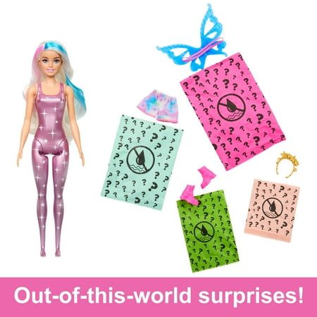 Barbie Color Reveal Doll with 6 Surprises, Rainbow Galaxy Series