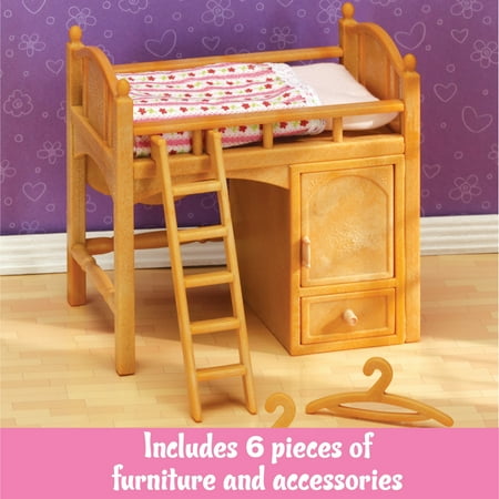 Calico Critters Loft Bed, Dollhouse Furniture Set