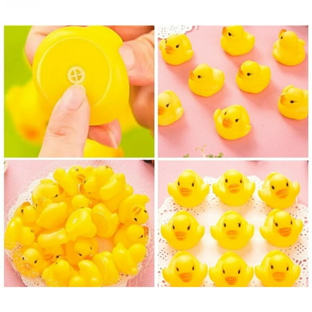 50 Count Mini Rubber Duck Floating Ducky for Baby Bath Toy, Bathtub, Bath, Kids Birthday Party