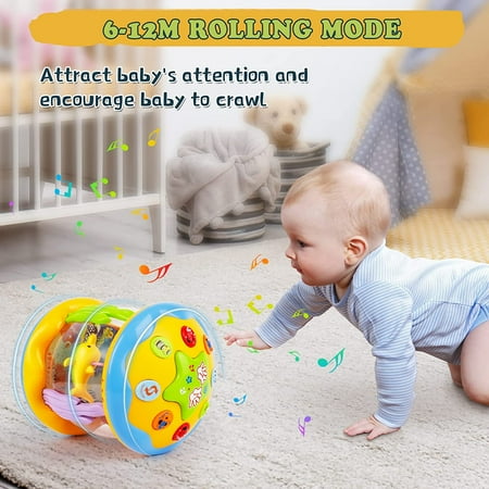 Shayson Baby Toys 6 to 12 Months +, Ocean Rotating Star Light Projector, Tummy Time Musical Learning Toys for 1 2 Years Old Toddlers, Early Education with Light & Sound, Gift for Baby Infant