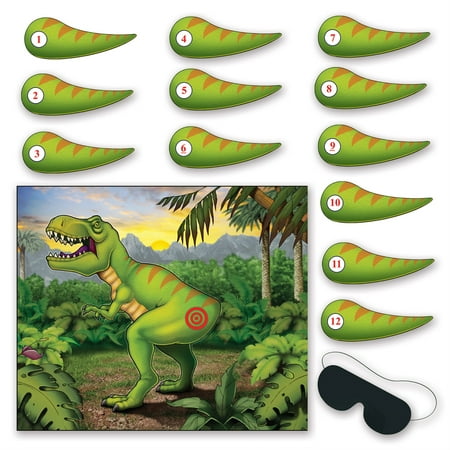 Beistle Pin The Tail On The Dinosaur Game, 18" x 21?", Multicolored