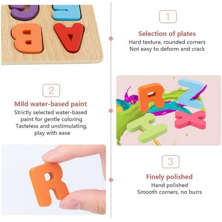 EUWBSSR EUWBSSR Baby Toddler Jigsaw Puzzle Alphabet Letters Number Wooden Learning Preschool Toys Kids Gifts