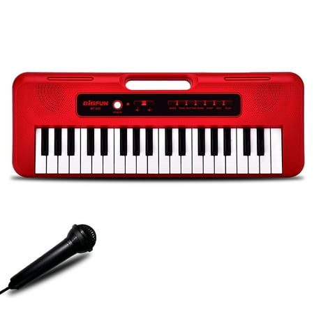 XTeduToys Kids Piano Keyboard, 37 Keys Piano for Kids Musical Piano with Microphone Portable Learning Educational Christmas Birthday Gift Toys for 3 4 5 6 7 8 Years Old Girls Boys Beginners (Red)