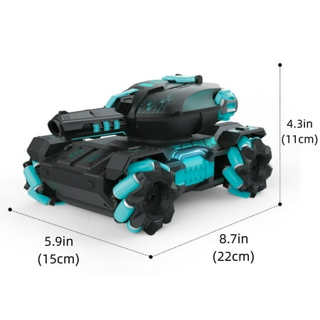 Tyethy RC Cars Gesture Sensing RC Stunt Car for Kids, Remote Control Truck Tank Shooting Water Bombs with Lights Music for Boys Ages 5+, Blue