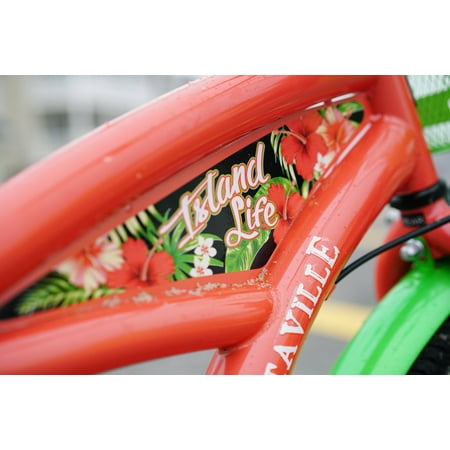 Margaritaville 24" Island Life Multi Speed Girl's Bike, Coral/Green