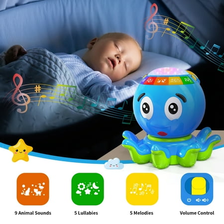 Wanonoo Blue Crawling Baby Toys for 12-18 Months, Early Learning Educational Toy with Light & Sound, Musical Toys for Toddlers, Birthday Toys for 1 Year Old Boy