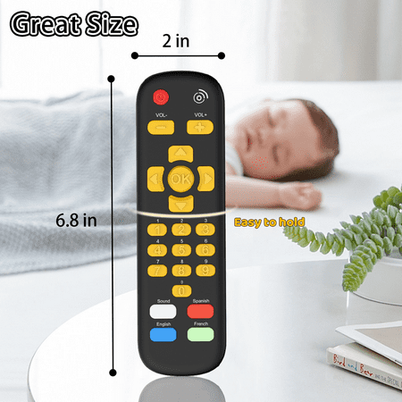 Baby Remote Control Toy with Light, Realistic Musical Toddler TV Remote Toy Early Education Learning Toy Remote Controller for Baby Preschool Infant Toddlers Boys Girls 6M+