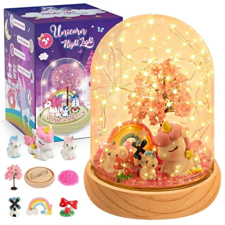 Unicorn Gifts for Girls Age 3-9, Craft Kits for Kids Girls Ages 6-8, Unicorn Toys for 3 4 5 6 7 8 Years Old Girls, Kids Night Light, Gifts for 6-12 Year Old Girls