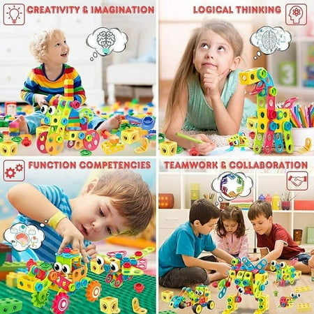 Contixo ST3 Engineering Building Set - STEM Toy Building Blocks, Preschool Learning, 223 pcs