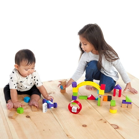 Baby Einstein Curious Creator Kit Wooden Blocks Discovery 40 Piece Toy Set, Ages 12 months +