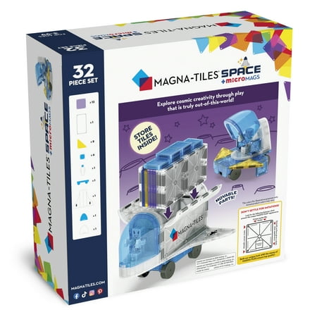 Magna-Tiles Space 32-Piece Magnetic Construction Set, the Original Magnetic Building Brand