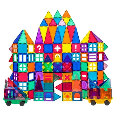 PicassoTiles 180 PC Magnetic Tiles, Magnetic Building Blocks for Kids, Magnet for Kids 3+