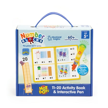 Educational Insights Hot Dots Numberblocks Workbook & Pen Numbers 11-20, 60+ Activities, Ages 5+