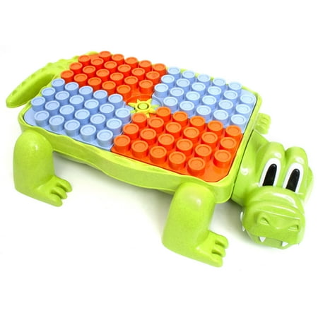 Roo Crew: Crocodile Block Activity Station - 29 Pieces, Block Stacking On The Back Of the Croc, Store Inside, Preschool Toy, Toddler & Kids Ages 2+