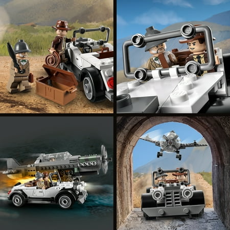 LEGO Indiana Jones and the Last Crusade Fighter Plane Chase 77012 Building Set, Featuring a Buildable Car and Airplane Toy, 3 Minifigures Including Indiana Jones, Birthday Gift for Kids 8-12 Years Old