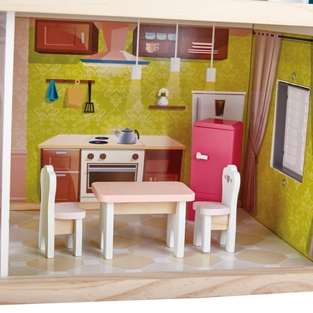 Hape Little Room Pretend Play Wooden Doll House & Furniture for Age 3 & Up