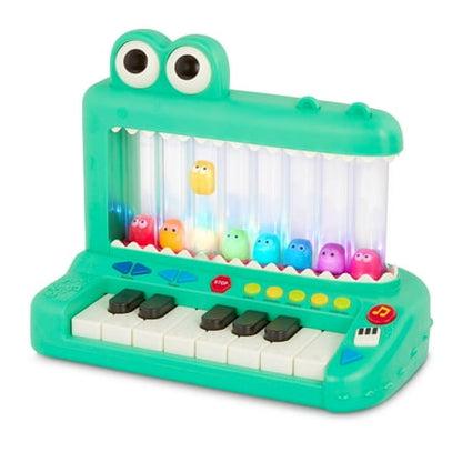 Battat Croco Pop Piano Toy Keyboard with Songs Sounds Lights, Baby and Toddler Toys