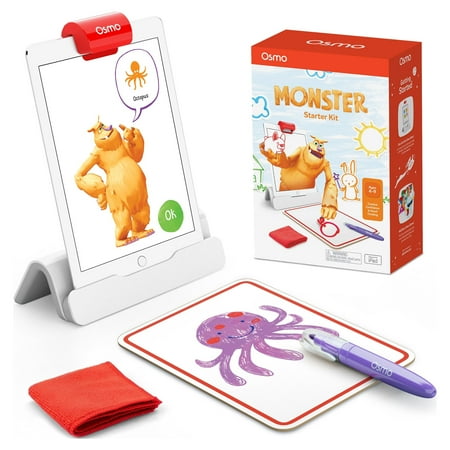 Osmo - Monster Starter Kit for iPad, Ages 5-10, 3 Educational Games, Learn Creative Drawing, Cartoon Drawing, Physics Toy, Erasable Drawing Board, Arts and Crafts, Art Sets, Kids Activities, STEM Toys