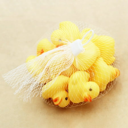 20pcs Cute Mini Yellow Rubber Bathing Floating Ducky Baby Shower Toys