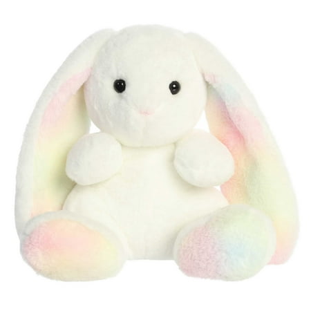 Aurora - Large Rainbow Spring - 14" Rainbow Bunny - Vibrant Stuffed Animal