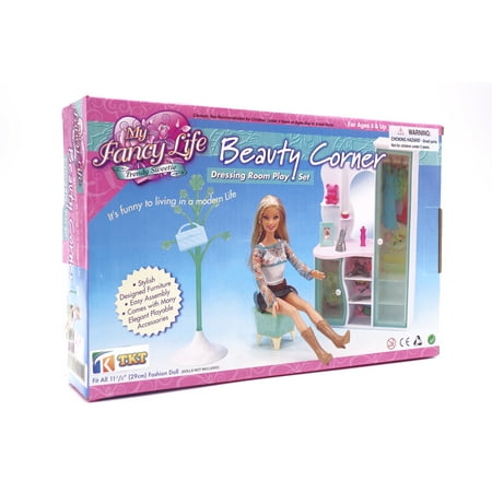 My Fancy Life Beauty Corner Barbie Doll Furniture, 9 Pieces