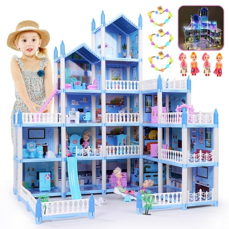 Faci Hebuch Dollhouse for girls Huge doll house with Furnitures Gifts for Girls Aged 4 5 6 7