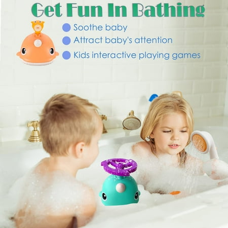 Bath Toys for Toddlers 1-3, Baby Toys 12-18 Months, Mold Free Whale Water Spraying Bath Toy with Sprinklers & Shower Head, Bathtub Pool Bathroom Shower Toy Gifts for Toddler Infant Kids Boy Girls