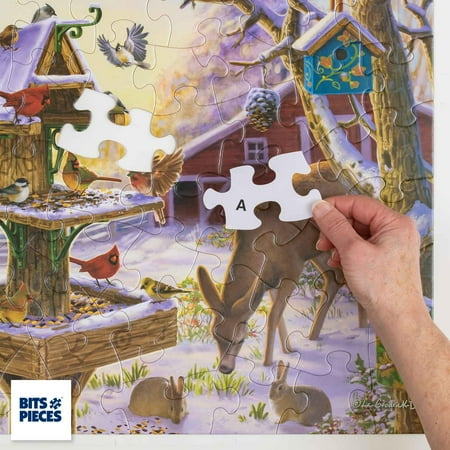 Bits and Pieces - 50 Piece Big Piece Jigsaw Puzzle for Seniors - 15" x 19" - Noah's Ark - 50 pc Animals Christian Large Lettered Pieces Mental & Physical Dexterity Jigsaw by Barbara Gibson